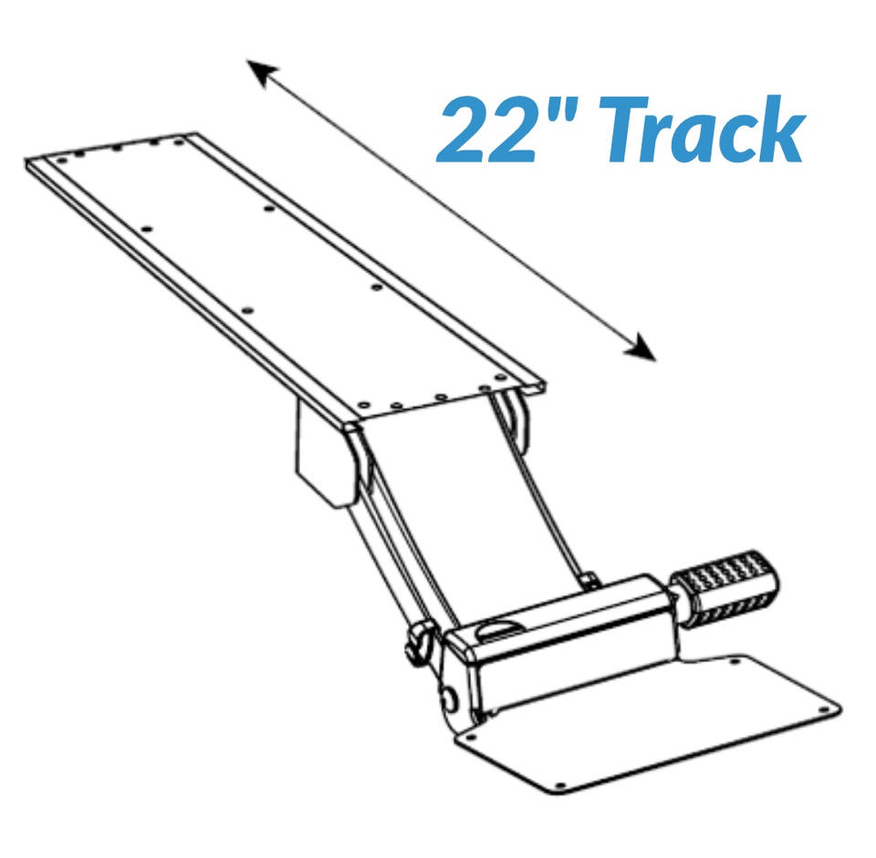 Standard 21 3/4" Track - For desks with minimum of 22 1/4" clearance from front to back under the desktop